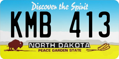 ND license plate KMB413