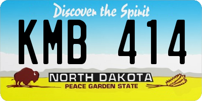 ND license plate KMB414