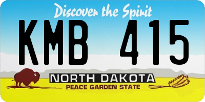 ND license plate KMB415