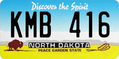 ND license plate KMB416