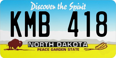 ND license plate KMB418
