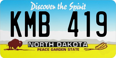 ND license plate KMB419