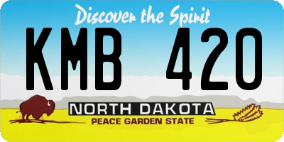 ND license plate KMB420