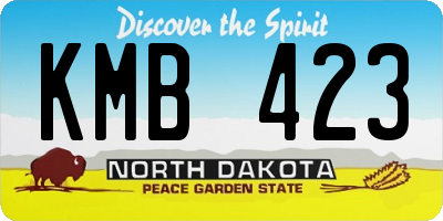 ND license plate KMB423