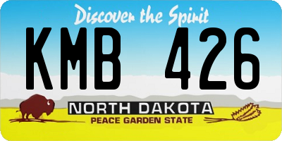 ND license plate KMB426