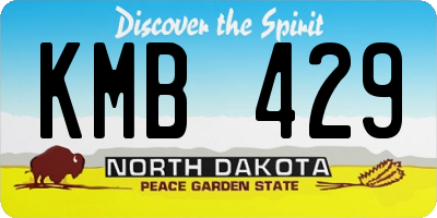 ND license plate KMB429