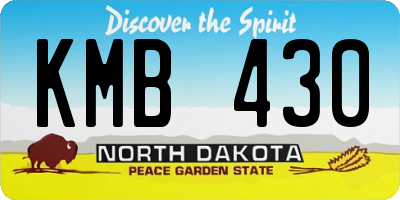 ND license plate KMB430