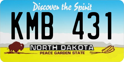 ND license plate KMB431