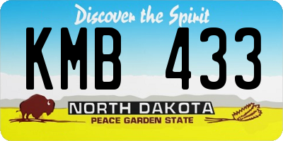 ND license plate KMB433
