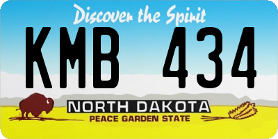 ND license plate KMB434