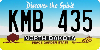 ND license plate KMB435