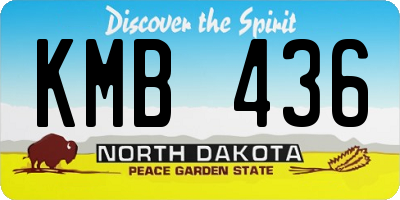 ND license plate KMB436