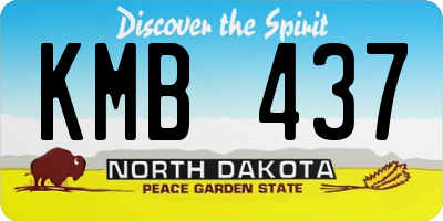ND license plate KMB437