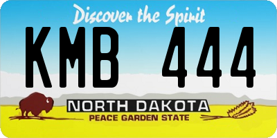 ND license plate KMB444