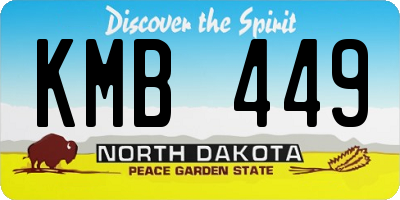 ND license plate KMB449