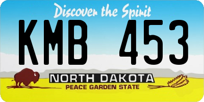 ND license plate KMB453