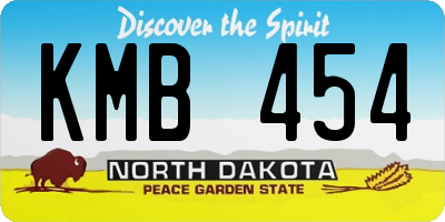 ND license plate KMB454