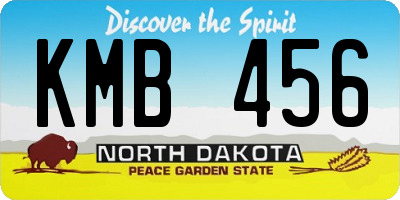 ND license plate KMB456