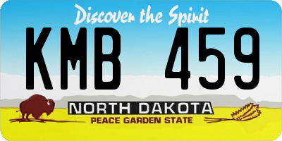 ND license plate KMB459