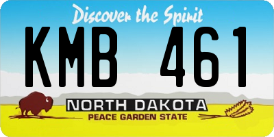 ND license plate KMB461
