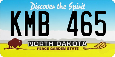 ND license plate KMB465