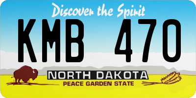 ND license plate KMB470