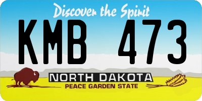 ND license plate KMB473