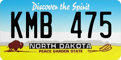 ND license plate KMB475