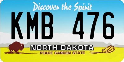 ND license plate KMB476