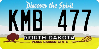 ND license plate KMB477