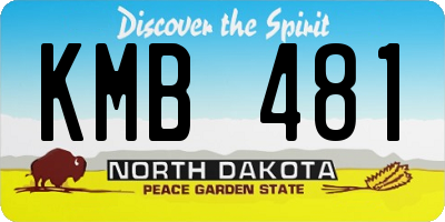 ND license plate KMB481