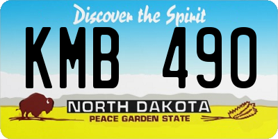 ND license plate KMB490