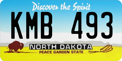 ND license plate KMB493