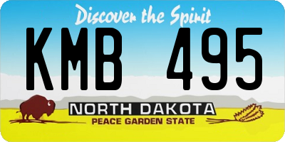 ND license plate KMB495