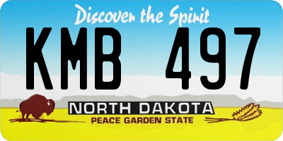 ND license plate KMB497