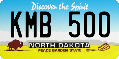 ND license plate KMB500