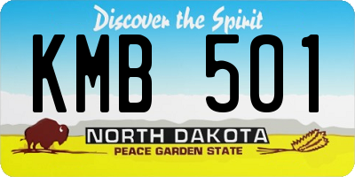 ND license plate KMB501