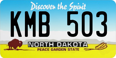 ND license plate KMB503