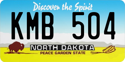 ND license plate KMB504