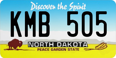 ND license plate KMB505