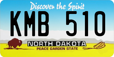 ND license plate KMB510