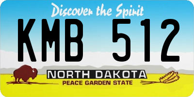ND license plate KMB512