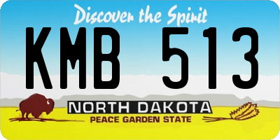 ND license plate KMB513