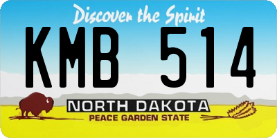 ND license plate KMB514