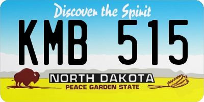 ND license plate KMB515
