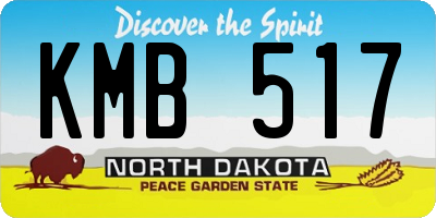 ND license plate KMB517