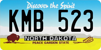 ND license plate KMB523