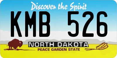 ND license plate KMB526