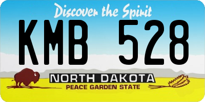 ND license plate KMB528