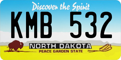 ND license plate KMB532